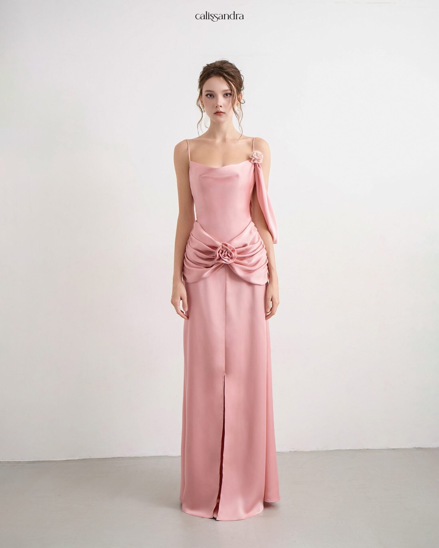 Auriane Dress in Blush in Pink