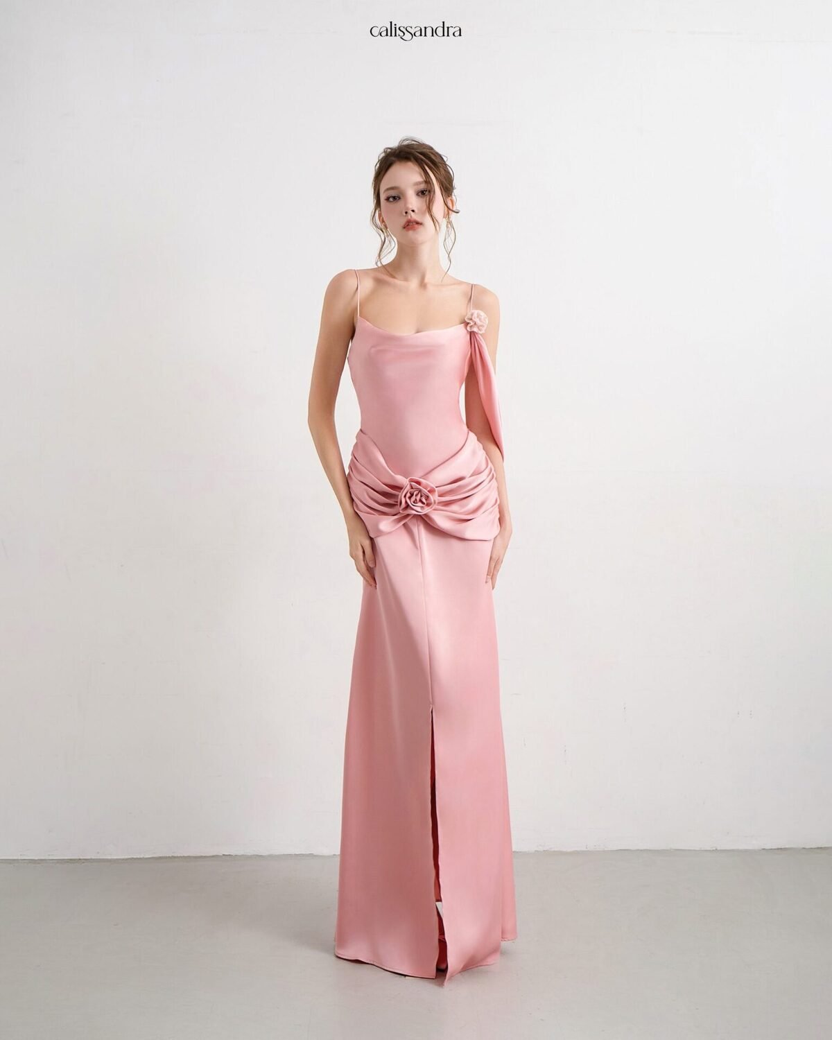 Auriane Dress in Blush in Pink