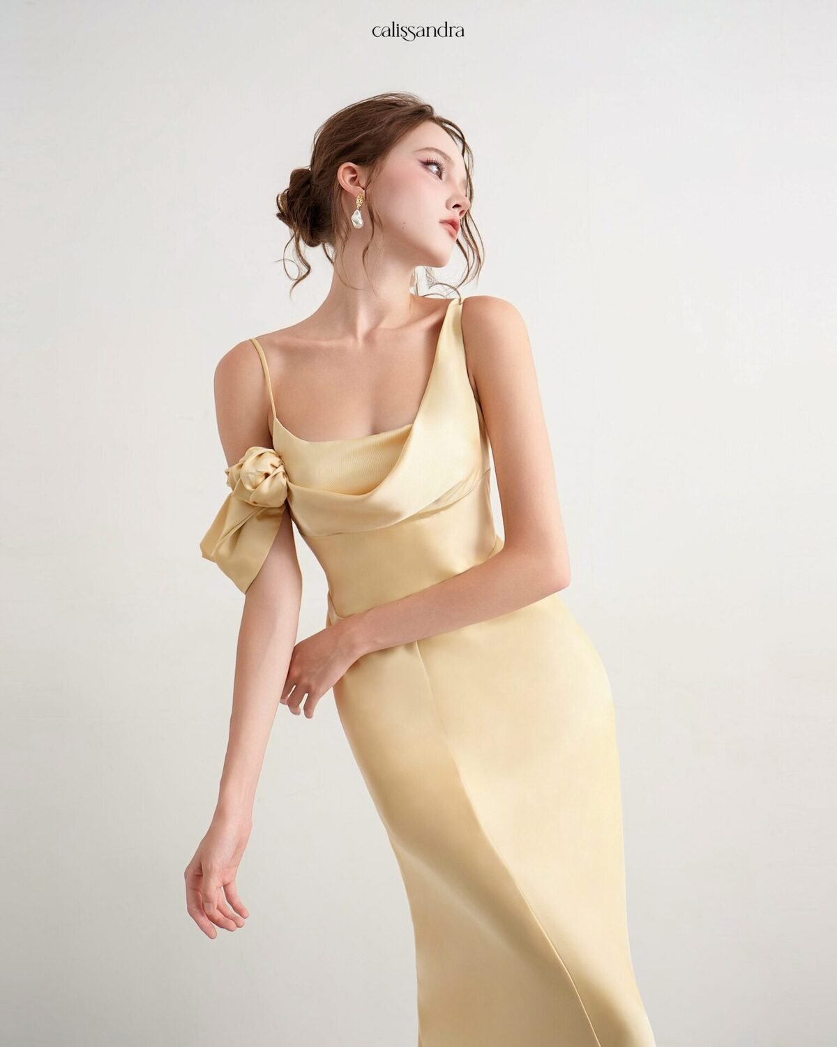 Roumaissa Dress in Butter Yellow