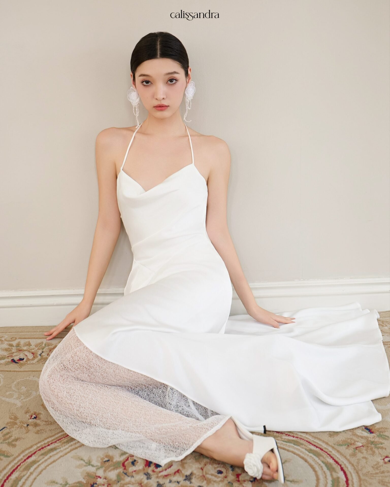 Model wearing the Calissandra Opaline Dress