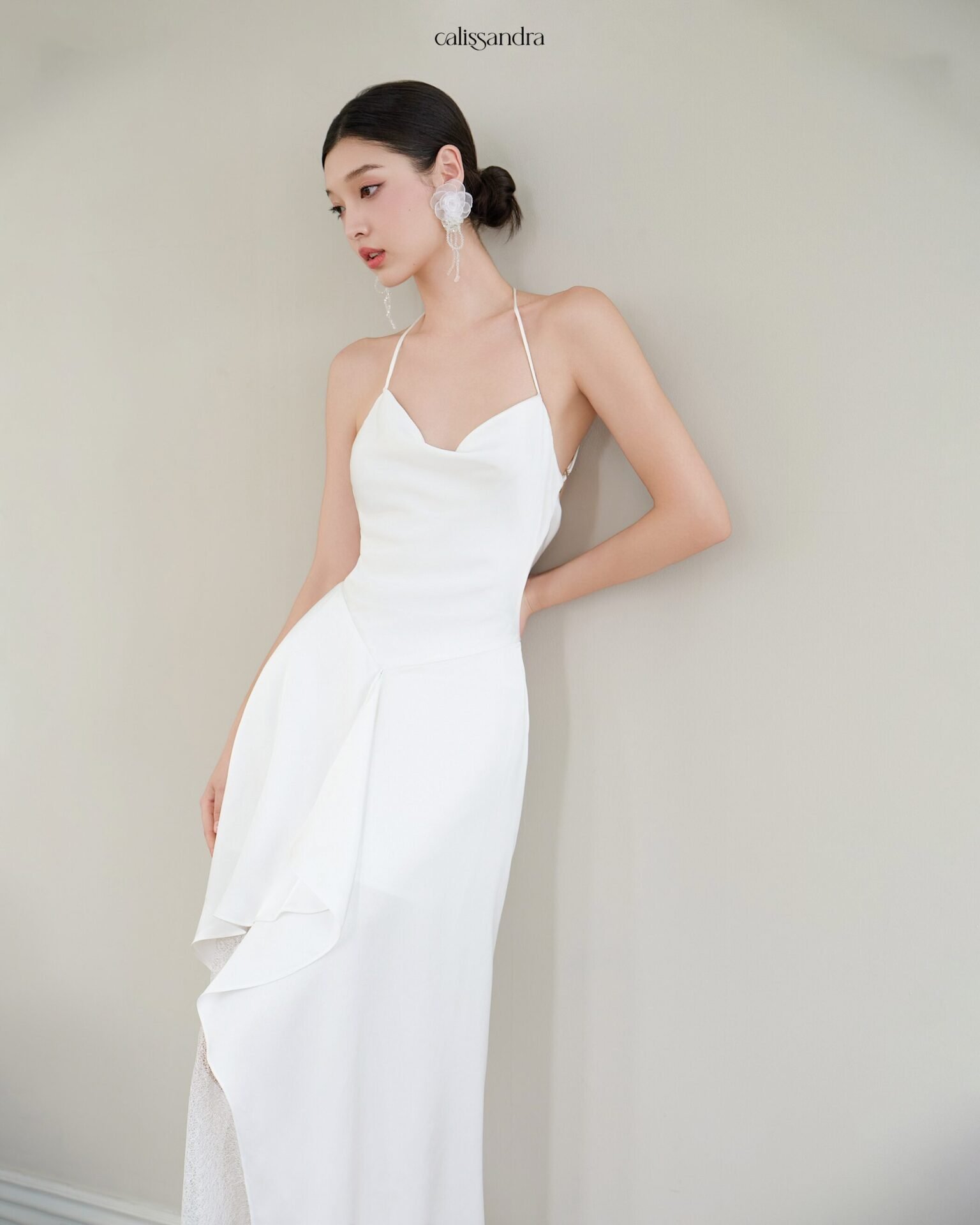Model wearing the Calissandra Opaline Dress