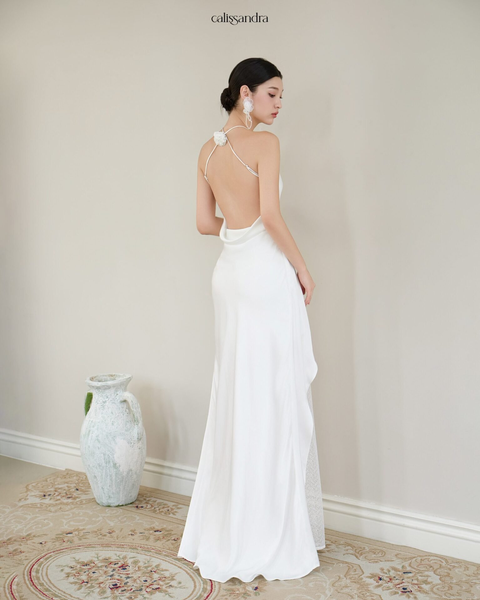 Model wearing the Calissandra Opaline Dress