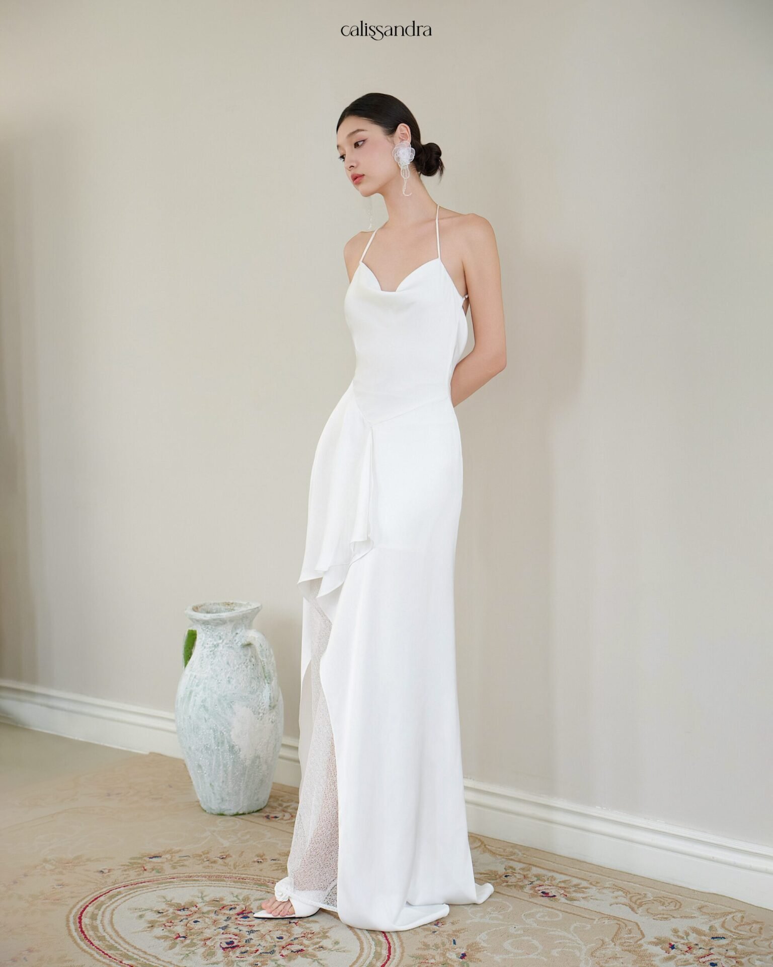 Model wearing the Calissandra Opaline Dress