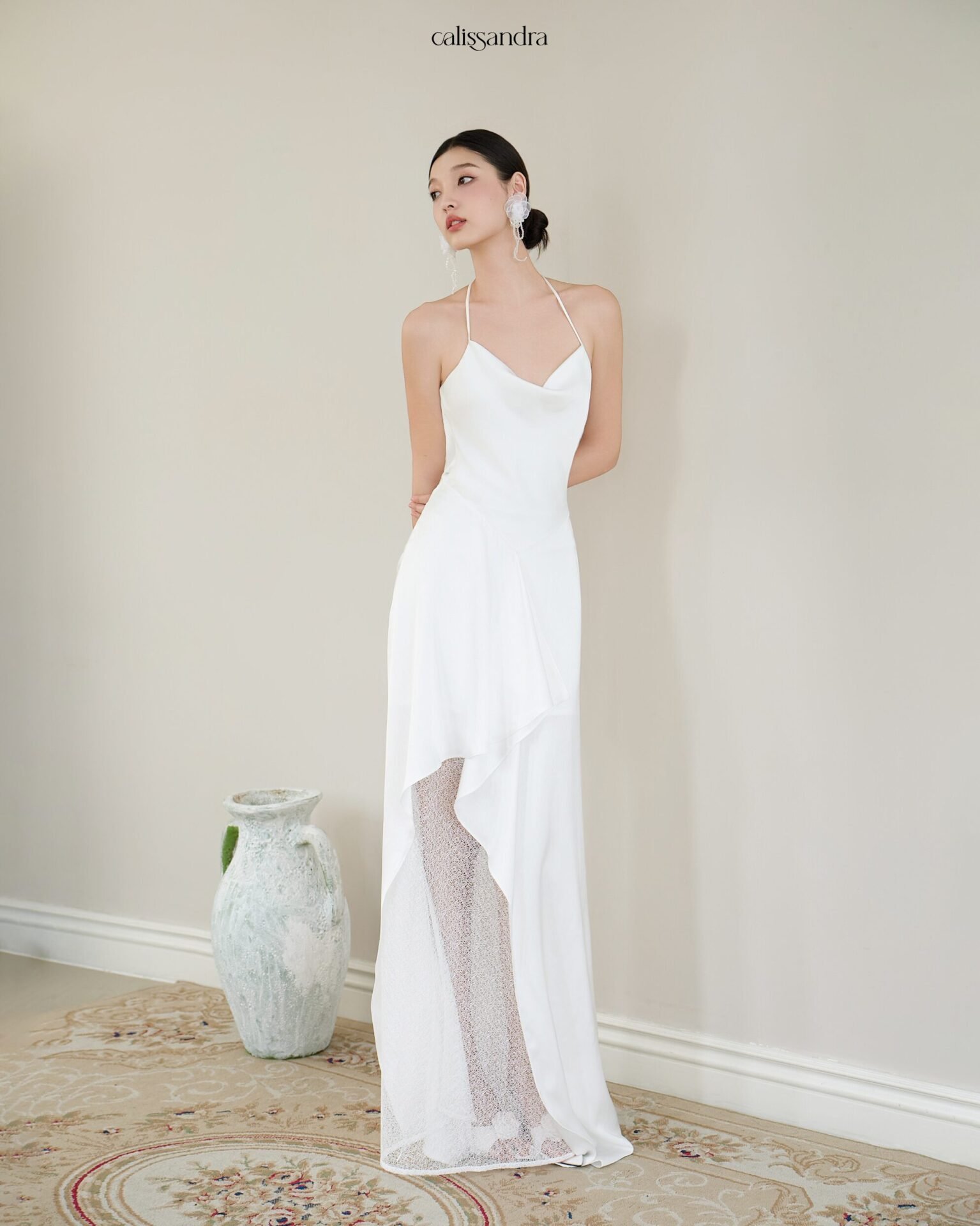 Model wearing the Calissandra Opaline Dress