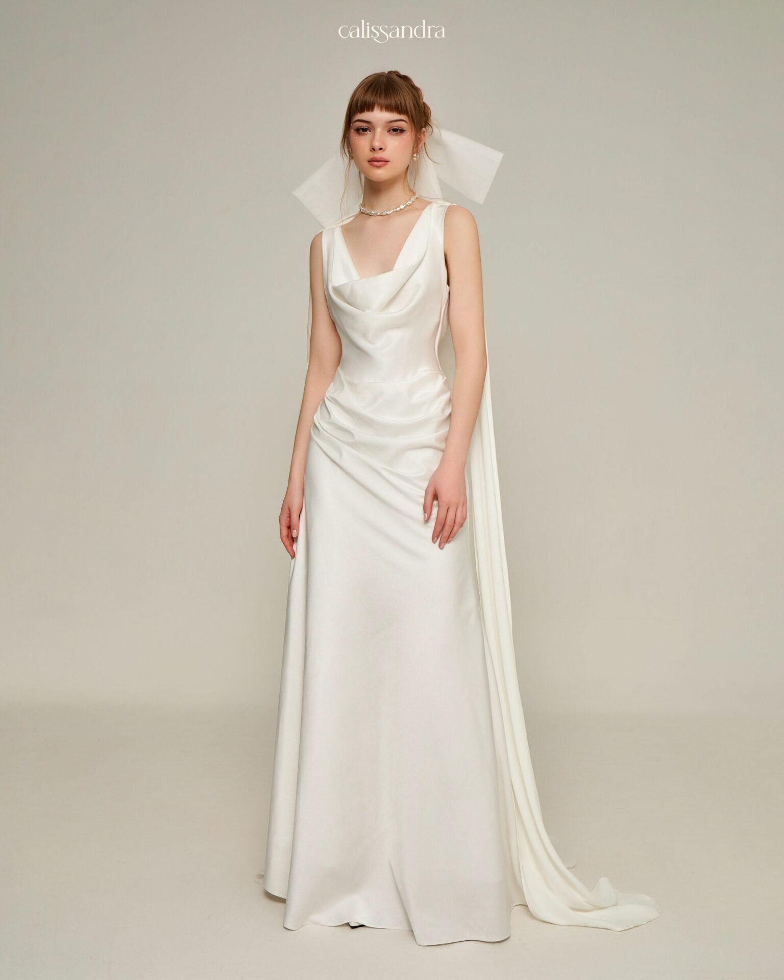 Model wearing the Calissandra Thalora Dress