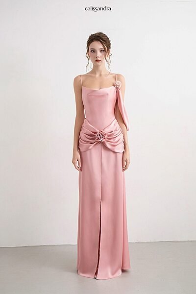 Auriane Dress in Blush in Pink