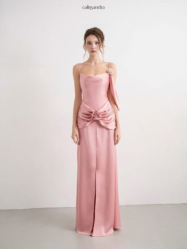 Auriane Dress in Blush in Pink